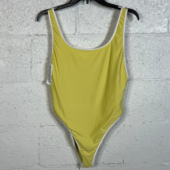 Volcom Tropicoco Reversible One Piece Swimsuit, Citron XLarge $100 - Picture 4 of 6